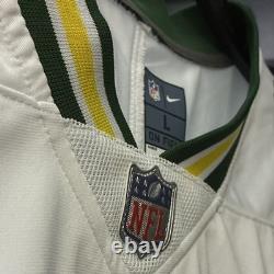 Nike Green Bay Packers Jordan Love #10 NFL Football Jersey, White, Mens L