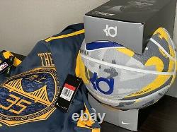 Nike LOT Kevin Durant GS Warriors THE BAY Jersey L AND KD Basketball Ball Bundle