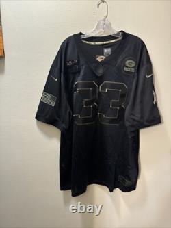 Nike Men's Aaron Jones Green Bay Packers Salute to Service Jersey Black Sz 3XL
