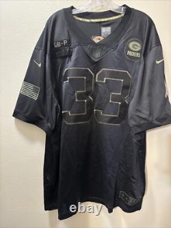 Nike Men's Aaron Jones Green Bay Packers Salute to Service Jersey Black Sz 3XL