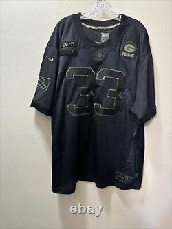 Nike Men's Aaron Jones Green Bay Packers Salute to Service Jersey Black Sz 3XL