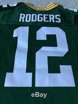 Nike Mens Green Bay Packers Aaron Rodgers Elite Home Jersey Size 52 Authentic