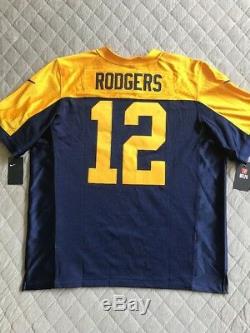 Nike Mens Green Bay Packers Aaron Rodgers Elite Throwback Jersey Sz 52 Authentic