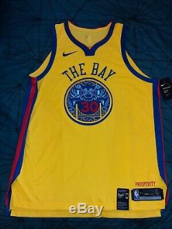 Nike NBA Steph Curry Golden State Warriors City Edition The Bay Authentic Jersey