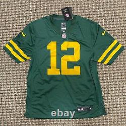 Nike NFL Green Bay Packers Aaron Rodgers 2021 Alternate Jersey Green Gold Mens M