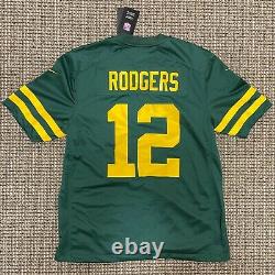 Nike NFL Green Bay Packers Aaron Rodgers 2021 Alternate Jersey Green Gold Mens M