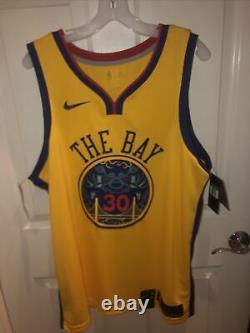 Nike Steph Curry The Bay Golden State Warriors Jersey Mens size XL 52 NWT