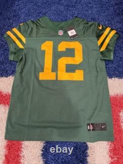 Nike Vapor Elite Green Bay Packers Aaron Rodgers Throwback Jersey Sz 44 NFL New