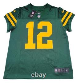 Nike Vapor Elite Green Bay Packers Aaron Rodgers Throwback Jersey Sz 44 NFL New