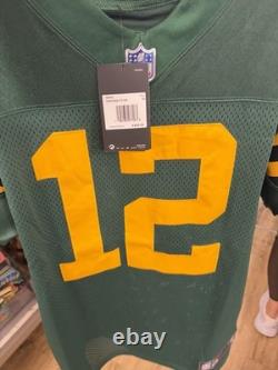 Nike Vapor Elite Green Bay Packers Aaron Rodgers Throwback Jersey Sz 44 NFL New
