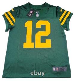Nike Vapor Elite Green Bay Packers Aaron Rodgers Throwback Jersey Sz 44 NFL New
