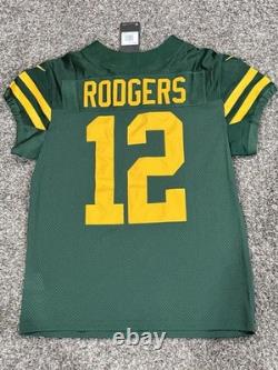 Nike Vapor Elite Green Bay Packers NFL Aaron Rodgers Throwback Jersey Size 44