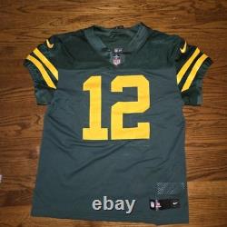 Nike Vapor Elite Green Bay Packers NFL Aaron Rodgers Throwback Jersey Size 44