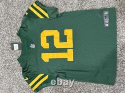 Nike Vapor Elite Green Bay Packers NFL Aaron Rodgers Throwback Jersey Size 44