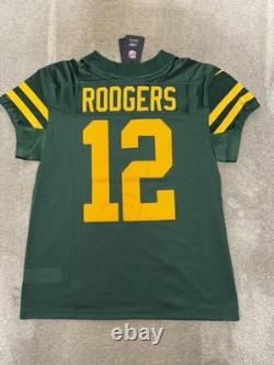 Nike Vapor Elite Green Bay Packers NFL Aaron Rodgers Throwback Jersey Size 44