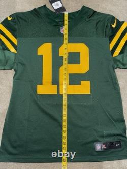 Nike Vapor Elite Green Bay Packers NFL Aaron Rodgers Throwback Jersey Size 44