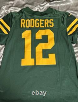 Nike Vapor Elite Mens Aaron Rodgers Throwback Green Bay Packers Jersey Size 44