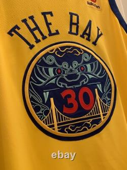 Nike Warriors Stephen Curry Authentic NBA City Chinese Bay CNY Jersey XL 52