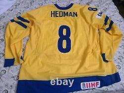 Nike game issued Victor Hedman authentic Sweden jersey swift sz 62 2010 rare wow