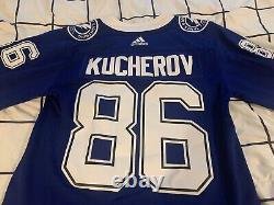 Nikita Kucherov Tampa Bay Lightning NHL Adidas Blue Hockey Jersey Size 50