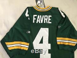 Nwt Mens Green Bay Packers Brett Favre Reebok Helmet Tag Jersey Size 50