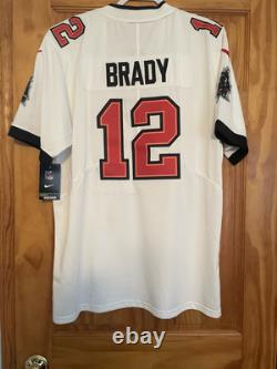 Nwt White Tampa Bay Bucs Tom Brady Superbowl 55 Football Jersey, Size Large