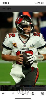 Nwt White Tampa Bay Bucs Tom Brady Superbowl 55 Football Jersey, Size Large