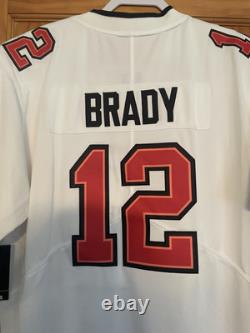 Nwt White Tampa Bay Bucs Tom Brady Superbowl 55 Football Jersey, Size Large