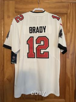 Nwt White Tampa Bay Bucs Tom Brady Superbowl 55 Football Jersey, Size Large