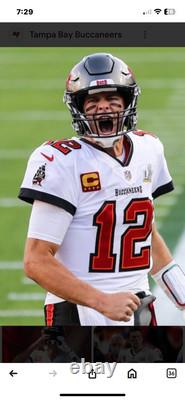 Nwt White Tampa Bay Bucs Tom Brady Superbowl 55 Football Jersey, Size Large