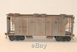 O Scale 2 Rail NJ Custom Brass (Not USH/MG) NKP 2 Bay Covered Hopper PSC Box