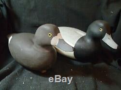 Pair rigmate Bluebill decoys Barnegat Bay style by W. M. Oler Beach Haven NJ