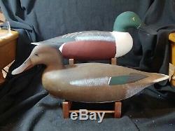 Pair rigmate Shoveler decoys Barnegat Bay style by W. M. Oler Beach Haven, NJ