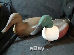 Pair rigmate Shoveler decoys Barnegat Bay style by W. M. Oler Beach Haven, NJ