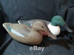 Pair rigmate Shoveler decoys Barnegat Bay style by W. M. Oler Beach Haven, NJ