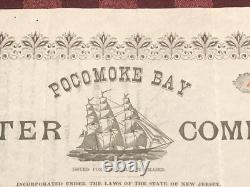 Pocomoke Bay Oyster Co NJ / MD VA connections 1886 stock certificate not tin can