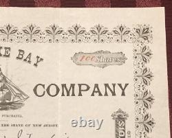 Pocomoke Bay Oyster Co NJ / MD VA connections 1886 stock certificate not tin can