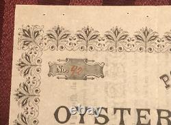 Pocomoke Bay Oyster Co NJ / MD VA connections 1886 stock certificate not tin can