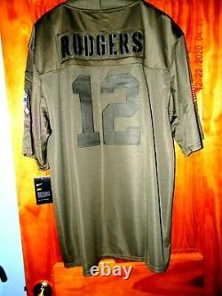 RARE NEW NIKE AARON ROGERS Green Camo SALUTE OF SERVICE Jersey, SIZE XXL