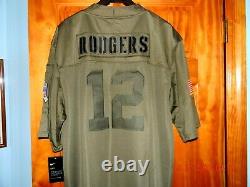 RARE NEW NIKE AARON ROGERS Green Camo SALUTE OF SERVICE Jersey, SIZE XXL