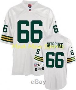 RAY NITSCHKE Green Bay PACKERS Road RBK White THROWBACK Premier NFL Jersey Sz M