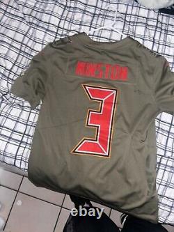 READ NWT Tampa Bay Support Military Buccaneers Jersey Men's Size Signed