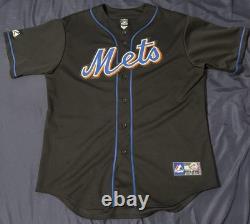 Rare Jason Bay New York Mets Black Jersey #44 Majestic Size Large