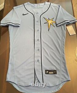 Rare Team Issued Tampa Bay Rays Nike Authentic On-Field Alt Blue Jersey 40/M NWT