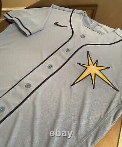 Rare Team Issued Tampa Bay Rays Nike Authentic On-Field Alt Blue Jersey 40/M NWT