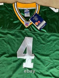 Reebok Brett Favre #4 Green Bay Packers Green Sewn Jersey 52 2XL NEW with tag