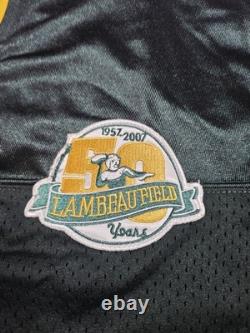 Reebok Brett Favre Green Bay Packers 50 Years Lambeau Patch Jersey Size 50 NWT