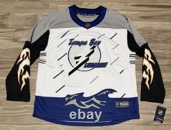 Size XXL NHL Tampa Bay Lightning Fanatics Breakaway Reverse Retro Jersey