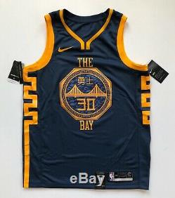 Stephen Curry Golden State Warriors Nike City Edition The Bay Navy Jersey Large