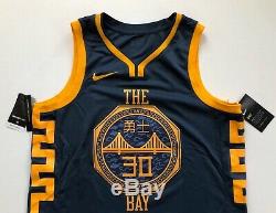 Stephen Curry Golden State Warriors Nike City Edition The Bay Navy Jersey Large